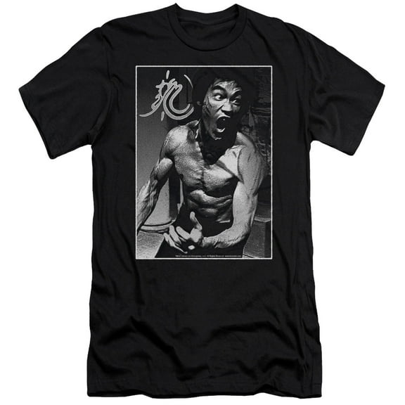 Bruce Lee Focused Rage S/S Adult 30/1 T-Shirt Black