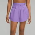 thumbnail image 4 of Athletic Shorts Women Knit Waistband Workout Running Above Knee Shorts Purple XL, 4 of 7