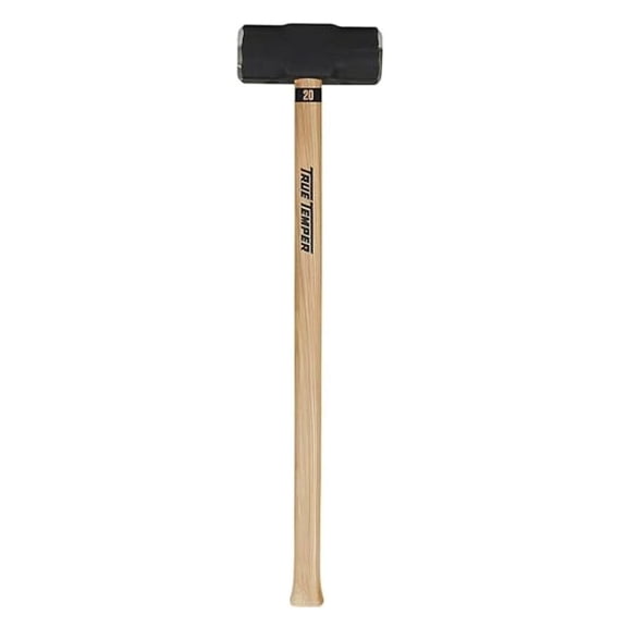 20 lb Sledge Hammer - 36 Inch Hickory Handle - Forged Steel Head - Heavy Duty Demolition Tool - Construction, Wrecking, Driving Stakes