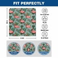 thumbnail image 6 of Pink Flaming Birds Chair Covers Set of 1 Tropical Plant Summer Blue Background Chair Back Covers Stretch Removable Washable Slipcovers Protector for Dining Room Kitchen Party Decor, 6 of 9