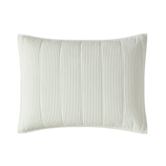 Mainstays Corduroy Pillow Sham, Standard, White, 1 Pack