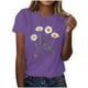 thumbnail image 1 of Tops de Ajuste Suelto para las Mujeres Sudadera Casual Impresa Manga Corta Cuello Redondo Superior, Poliéster, 1 of 4