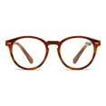 thumbnail image 4 of Retro Round Blue Light Blocking Reading Glasses 3.50,HD Trendy Classic Tortoiseshell Presbyopic Glasses, Spring Hinge Readers +3.50 for Women and Men, 4 of 6