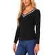 thumbnail image 4 of Blusa Casual de Lentejuelas INSPIRE CHIC de Manga Larga con Cuello en V Básica para Mujer Talla XL Negra, 4 of 6
