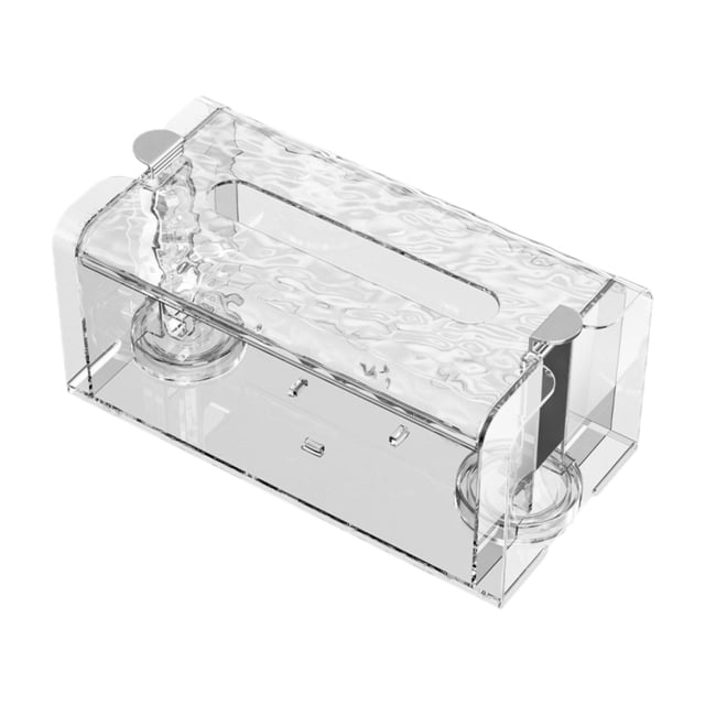 Dispensador de pañuelos de papel, caja de almacenamiento de pañuelos de papel moderna para montar en la pared, para escritorio, baño, sala de estar, claro