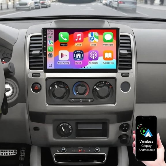 Dexico 2G 64G Car Stereo for Nissan Frontier Pathfinder 2005-2008 with Wireless CarPlay Android Auto, 9" Touch Screen Car Radio with GPS Navigation Bluetooth WiFi RDS FM Mirror Link Backup Camera