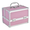 thumbnail image 4 of Estuche de tren de maquillaje Fernando Caja de cosméticos de belleza con divisor de espejo Rosa, 4 of 8