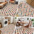 thumbnail image 5 of Colorful Checkered Area Rugs 4'x6', Washable Small Throw Rugs for Office Bathroom, Vintage Plaid Grid Geometric Beige Indoor Outdoor Rug Non-Slip Low Pile Carpet Runner Reversible Floor Mats, 5 of 8