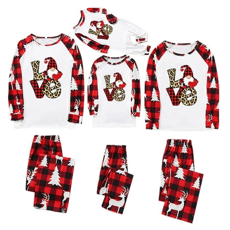 

Family Christmas Pajamas Set Plaid LOVE Matching Sleepwear