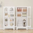 thumbnail image 4 of Erosoei 61.02"H Metal Display Storage Cabinet with Glass Doors and Adjustable Shelves White, 4 of 6