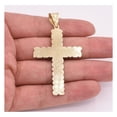 thumbnail image 2 of Diamond-Cut Nugget Textured Cross Unisex Adult Pendant 10K Yellow White Gold, 4.30 Gr – Goldum NYC, 2 of 6