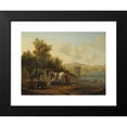thumbnail image 2 of Gerrit Berckheyde 18x14 Black Modern Framed Museum Art Print Titled - An Extensive Italianate River Landscape with Travellers Resting on a Path, 2 of 5