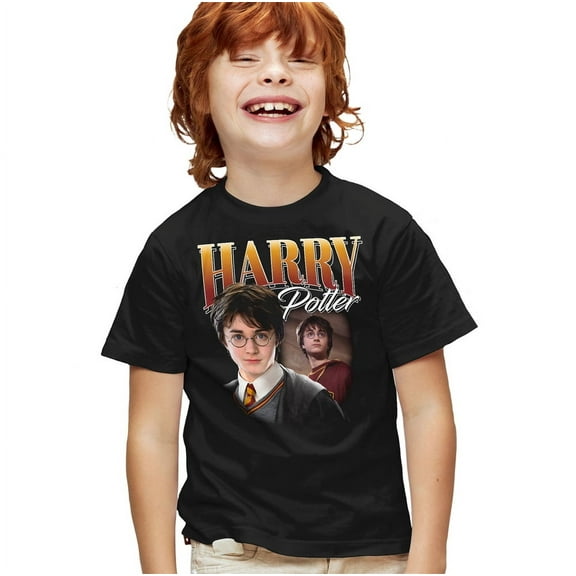 Harry Potter "The G.O.A.T" Homage Kids T Shirt for Youth Boys and Girls, Black, Large