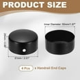 thumbnail image 2 of Uxcell 4 Pack Handrail End Caps, 50mm(1.97") Stainless Steel Round Handrail End Cover Hand Railing Fittings Protector for Wooden Staircase Handrails Guardrail Furniture, Black, 2 of 6