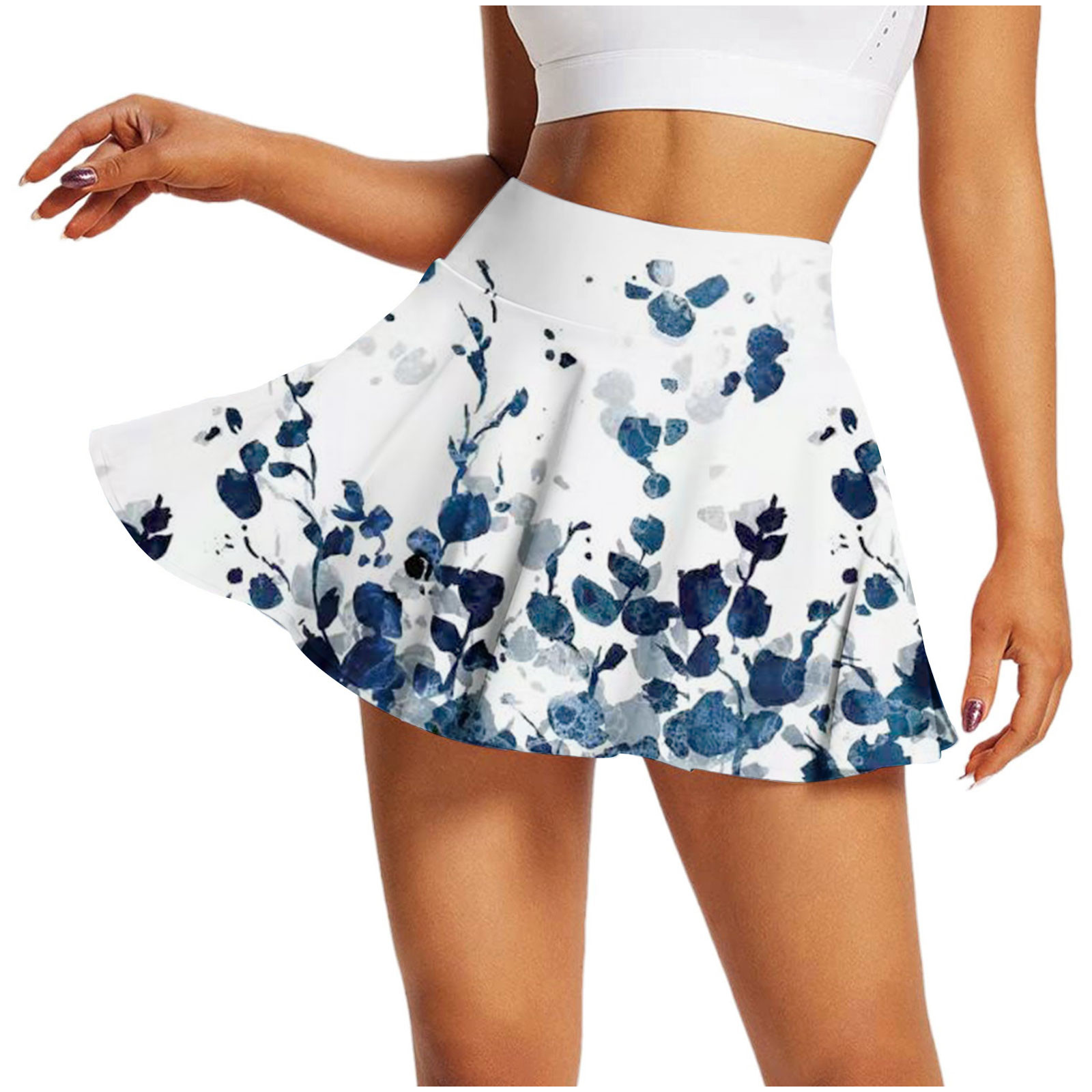 ZQGJB Women's Athletic Skort Shorts Tennis Skirts Flowy Athletic Skirt