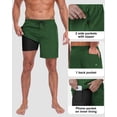 thumbnail image 3 of Mens 2 in 1 Swim Trunks with Compression Liner, Quick Dry Beach Shorts, Bathing Suit with Phone Pocket Green L, 3 of 6