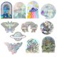 thumbnail image 1 of 11 unidades/juego de pegatinas de ventana de efecto arco iris, decoración de mariposa de estrella, pegatinas de vidrio para bricolaje kaili Sencillez, 1 of 2