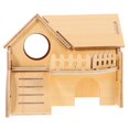 thumbnail image 2 of Wooden Hamster House Hideout for Small Animals Safe and Synthetic Material Size 10.5 x 7.5 x 7.5 inches, 2 of 5