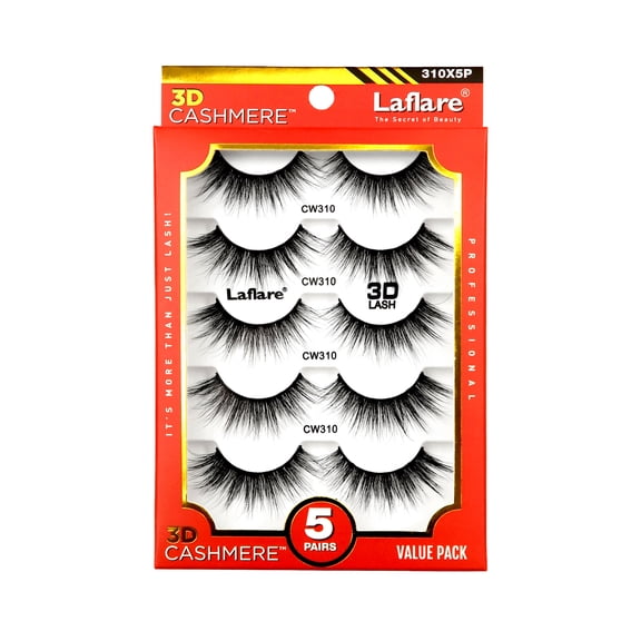 Laflare 3D Cashmere False Eyelashes,Ultra soft & Cruelty free 5 Pairs