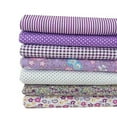 thumbnail image 1 of 7PCS / Set Dy Coton Tissu Tissu Fleur Imprimé 7PCS Coton Tissu Patchwork Couture Courtepointe Pourpre Série 50 * 50CM, 1 of 2