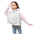 thumbnail image 1 of Penkiiy Chicas Chicas Camisa de manga larga Protección solar Capucha Ligera Entrenamiento atlético Suéter Top Rash Guard para niños 8 años Rosa, 1 of 6
