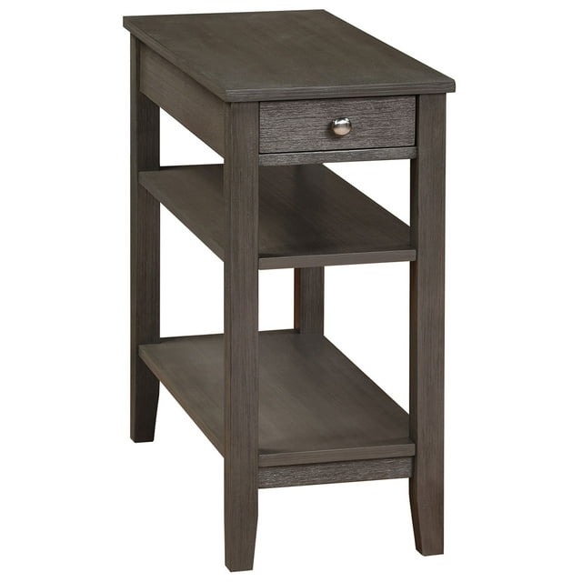 Convenience Concepts American Heritage Table d'Appoint avec Station de Recharge, Gris