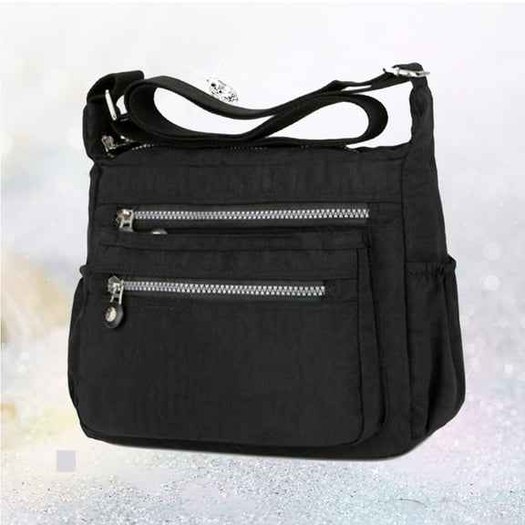 LOLIPPYY Black Shoulder Bag for Women with Strap and Secure Zipper Closure, Simple Storage Design