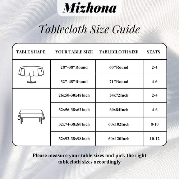MIZHONA Tablecloth Rectangle Table Cloth Kitchen Table Cover 60"x84"
