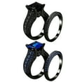 thumbnail image 2 of Flmtop 2 Pcs/set Bague Carrée en Zircon Cubique pour Femmes, Bague de Fiançailles, Bijoux de Mariage, 2 of 5