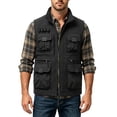 thumbnail image 6 of Men's Vest with Multi Pockets Breathable Lightweight Outdoor Cargo Vest Solid Color Stand Collar Jacket Men's Travel Sports Workout Vest, 6 of 6