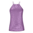 thumbnail image 6 of Womens Sequin Halter Top Sleeveless Sparkle Tank Tops Glitter Dressy Shirts Evening Clubwear Cocktail Party Camisole Tops,Purple XXL, 6 of 6