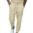thumbnail image 2 of Leesechin Men's Loose Fit High Waist Corduroy Wide Leg Pants Casual Pants with Pockets, 2 of 6