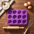 thumbnail image 4 of Silicone Muffin Pan Purple 12-Cup Non-Stick Silicone Baking Mold for Oven Baking Cupcake Muffin Brownie and Homemade Snacks Reusable Food-Grade Baking Tray, 4 of 6