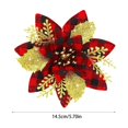 thumbnail image 3 of Luoshdecor Christmas Poinsettia Flower,Artificial Silk Shinning Plaid Poinsettia Flowers Decorations for Wedding Party Wreath Ornaments 5.7 in, 3 of 6