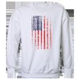 thumbnail image 1 of Rapid Dominance TS2-800-WHT-03 Distressed Flag Graphic Crewneck Sweatshirt, White - Large, 1 of 1