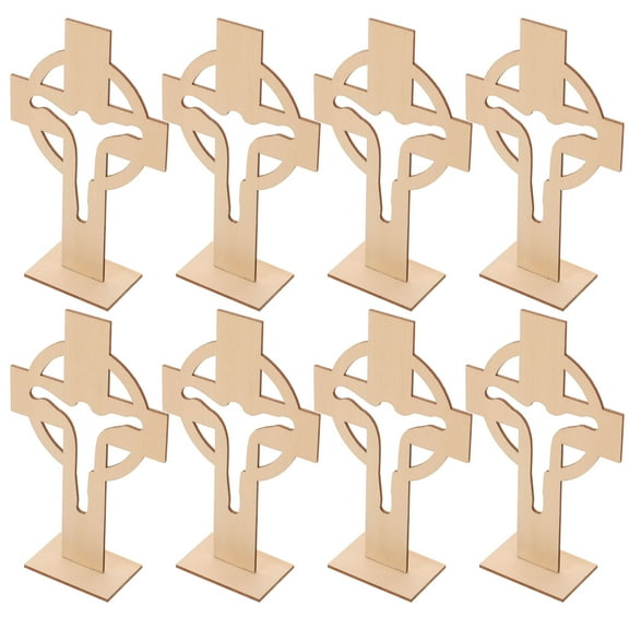 Unpainted Wooden Cross for Decoration Khaki Color Simple Design Great for Home Office 10pcs