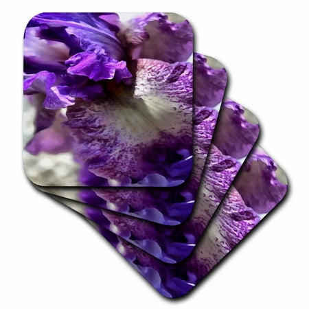 

3dRose Purple Violet and Mauve Iris Abstract - Soft Coasters set of 8