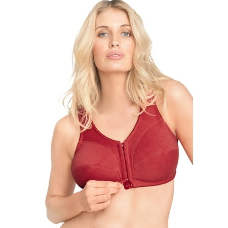 

Comfort Choice Women s Plus Size Cotton Front-Close Wireless Bra Bra