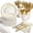 350PCS White, variant on 350PCS Black Gold Paper Plates Party Supplies Dinnerware Sets for 50 Guests, Disposable Paper Party Plates, Dessert Plates, Cups, Napkins, Plastic Spoons, Forks, Knives for Wedding