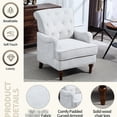 thumbnail image 2 of Comfy Oatmeal Fabric Accent Chair with Spring Cushions / Ideal for Relaxing in Living Room, Bedroom or Office, 2 of 3