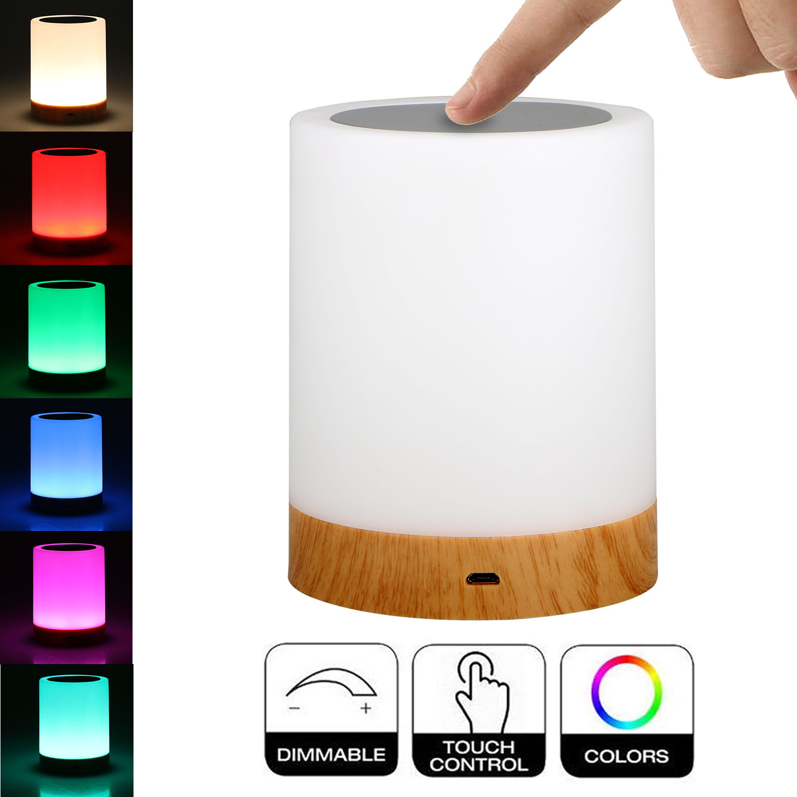LED Touch RGB Night Light SMD 3000K 240LM 3W Warm White Bedside Table Desk Lamp 
