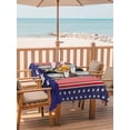 thumbnail image 2 of Outdoor Tablecloth with Umbrella Hole for Patio/Picnic/Party/Camping, Independence Day Waterproof Table Cloth Rectangle Table Cover Washable, Vintage Boots Red Vertical Striped US Flag (54"x 80"), 2 of 8
