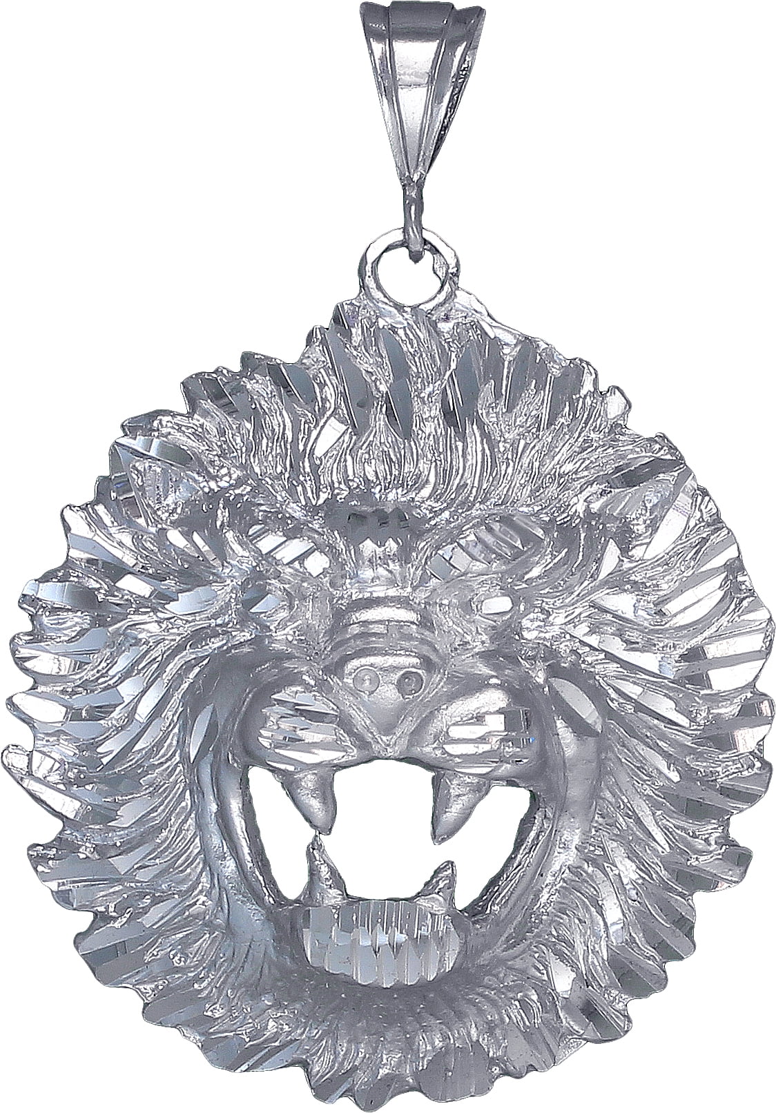 Sterling Silver Cut Out Lion Charm Pendant 