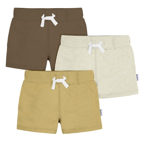Shorts Gerber para bebé niño y niño pequeño, 3 pares, de punto, para poner, 12 meses