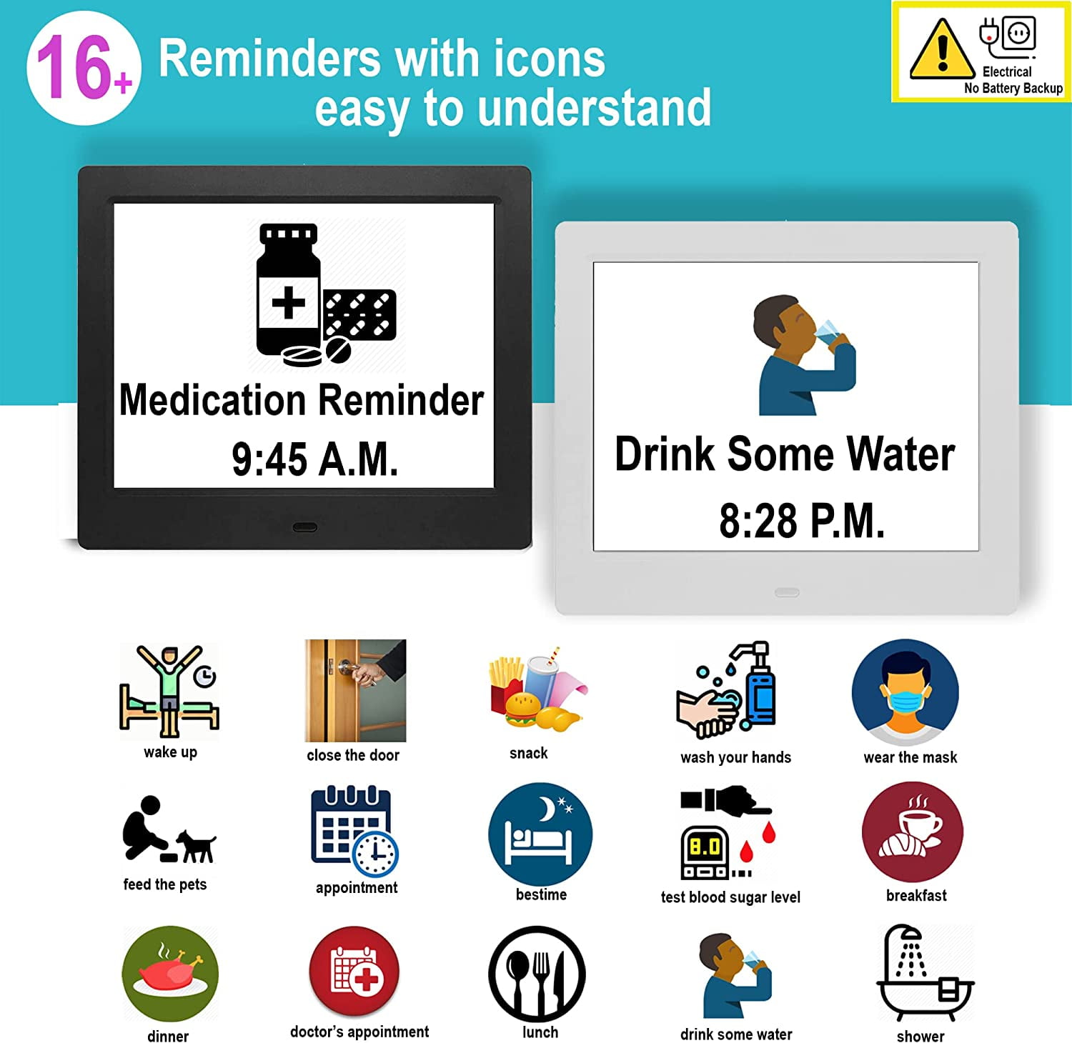 Buy Upgraded】 Digital Calendar Alarm Day Clock, 8'' Large Screen with