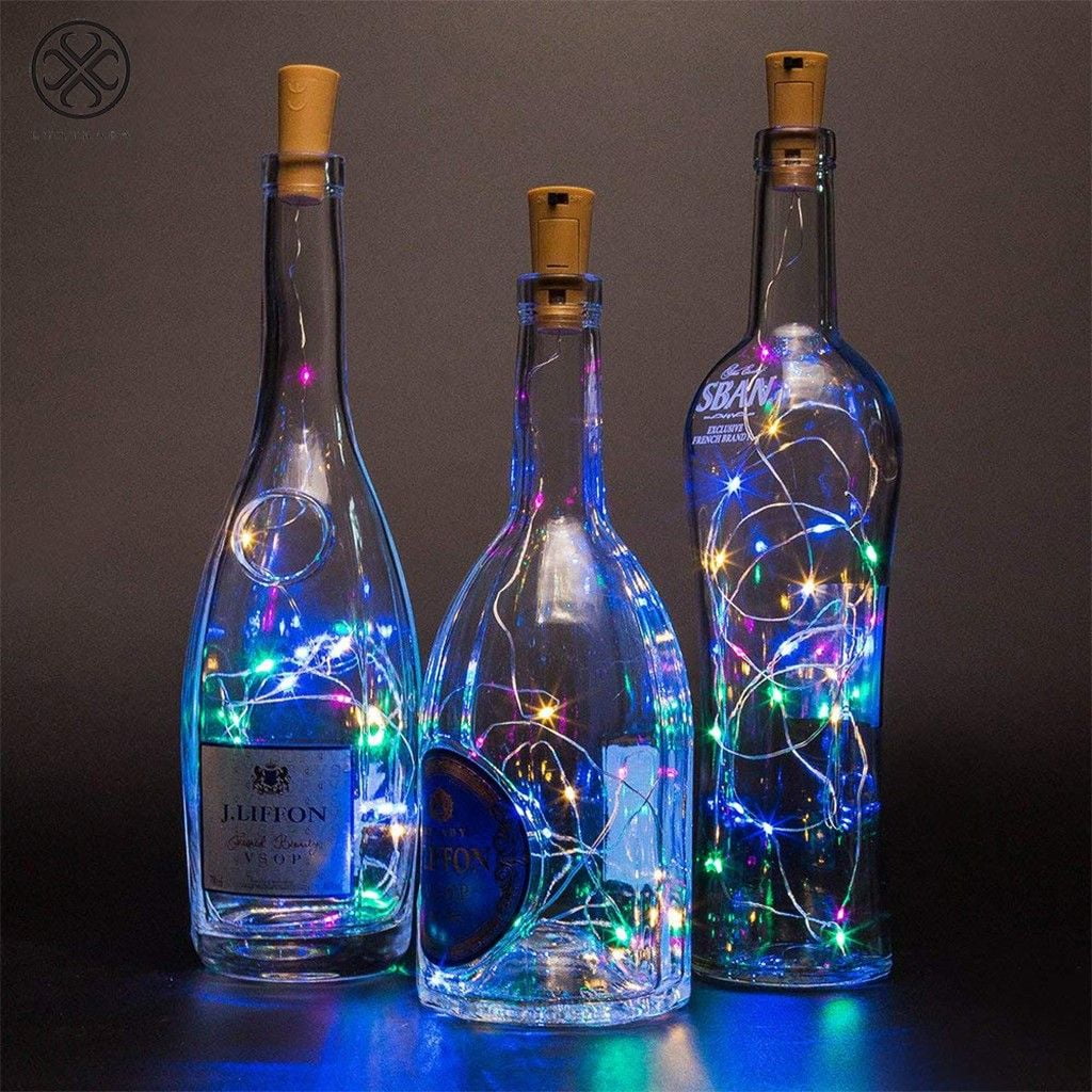 Cork Shaped 15/20 LED String Fairy Night Light Wine Bottle Lamp With Battery 