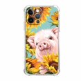 thumbnail image 1 of Sunflower Pig Case for iPhone 12 Pro,Aesthetic Art Design Pattern Soft Full TPU Bumper Cover, 1 of 5