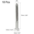 thumbnail image 2 of Uxcell M8 x 75mm 304 Stainless Steel Hex Lag Screws for Wood 10 Pack, 2 of 5