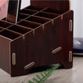 thumbnail image 2 of Caja de almacenamiento de teléfono móvil de madera con múltiples rejillas, caja de acabado para almacenamiento de escritorio, caja de pistas, caja de almacenamiento de certificados, caja de madera, 2 of 6