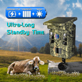 Solar Trail Camera with SD Card WiFi 2.7K 32MP Hunting Game Camera with